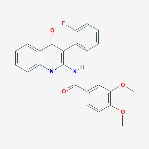 molecular formula C25H21FN2O4 B357746 N-[3-(2-fluorophenyl)-1-methyl-4-oxoquinolin-2-yl]-3,4-dimethoxybenzamide CAS No. 902026-34-0