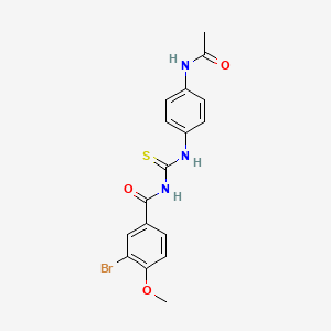 molecular formula C17H16BrN3O3S B3577483 N-({[4-(acetylamino)phenyl]amino}carbonothioyl)-3-bromo-4-methoxybenzamide 