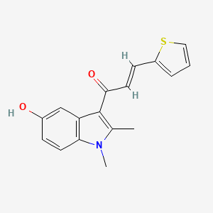 molecular formula C17H15NO2S B3577486 1-(5-hydroxy-1,2-dimethyl-1H-indol-3-yl)-3-(2-thienyl)-2-propen-1-one 