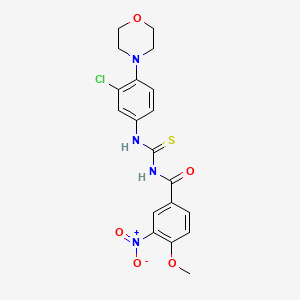 molecular formula C19H19ClN4O5S B3577496 N-({[3-chloro-4-(4-morpholinyl)phenyl]amino}carbonothioyl)-4-methoxy-3-nitrobenzamide 