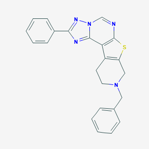 molecular formula C23H19N5S B357750 9-Benzyl-2-phenyl-8,9,10,11-tetrahydropyrido[4',3':4,5]thieno[3,2-e][1,2,4]triazolo[1,5-c]pyrimidine CAS No. 902038-51-1