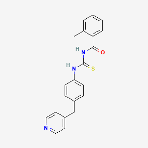 molecular formula C21H19N3OS B3577512 3-(2-METHYLBENZOYL)-1-{4-[(PYRIDIN-4-YL)METHYL]PHENYL}THIOUREA 