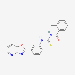 molecular formula C21H16N4O2S B3577516 2-methyl-N-{[(3-[1,3]oxazolo[4,5-b]pyridin-2-ylphenyl)amino]carbonothioyl}benzamide 