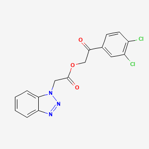 molecular formula C16H11Cl2N3O3 B3577521 [2-(3,4-dichlorophenyl)-2-oxoethyl] 2-(benzotriazol-1-yl)acetate 