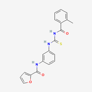 molecular formula C20H17N3O3S B3577525 N-[3-({[(2-methylbenzoyl)amino]carbonothioyl}amino)phenyl]-2-furamide 