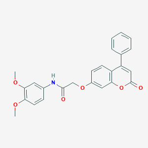 molecular formula C25H21NO6 B357754 N-(3,4-dimethoxyphenyl)-2-[(2-oxo-4-phenyl-2H-chromen-7-yl)oxy]acetamide CAS No. 858742-80-0