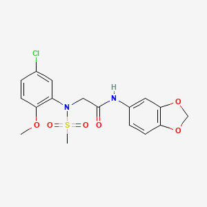 N~1~-1,3-benzodioxol-5-yl-N~2~-(5-chloro-2-methoxyphenyl)-N~2~-(methylsulfonyl)glycinamide