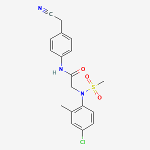 molecular formula C18H18ClN3O3S B3577551 N~2~-(4-chloro-2-methylphenyl)-N~1~-[4-(cyanomethyl)phenyl]-N~2~-(methylsulfonyl)glycinamide 