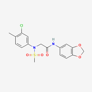 N-(1,3-benzodioxol-5-yl)-2-(3-chloro-4-methyl-N-methylsulfonylanilino)acetamide