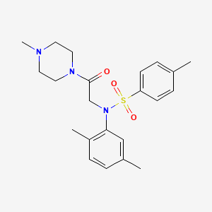 molecular formula C22H29N3O3S B3577556 N-(2,5-dimethylphenyl)-4-methyl-N-[2-(4-methyl-1-piperazinyl)-2-oxoethyl]benzenesulfonamide 