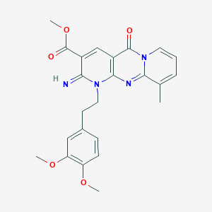 Methyl 7-[2-(3,4-dimethoxyphenyl)ethyl]-6-imino-11-methyl-2-oxo-1,7,9-triazatricyclo[8.4.0.03,8]tetradeca-3(8),4,9,11,13-pentaene-5-carboxylate