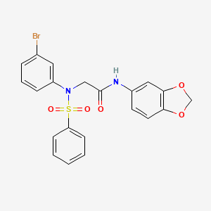 N~1~-1,3-benzodioxol-5-yl-N~2~-(3-bromophenyl)-N~2~-(phenylsulfonyl)glycinamide