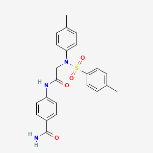 4-({N-(4-methylphenyl)-N-[(4-methylphenyl)sulfonyl]glycyl}amino)benzamide