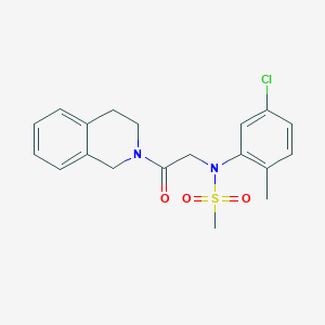 molecular formula C19H21ClN2O3S B3577582 N-(5-chloro-2-methylphenyl)-N-[2-(3,4-dihydro-2(1H)-isoquinolinyl)-2-oxoethyl]methanesulfonamide 