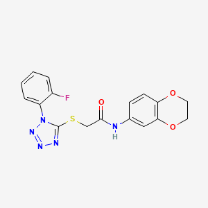 N-(2,3-dihydro-1,4-benzodioxin-6-yl)-2-{[1-(2-fluorophenyl)-1H-tetrazol-5-yl]sulfanyl}acetamide