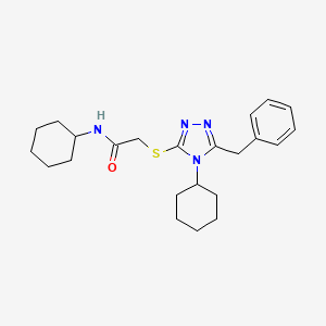 molecular formula C23H32N4OS B3577622 2-[(5-benzyl-4-cyclohexyl-4H-1,2,4-triazol-3-yl)thio]-N-cyclohexylacetamide 