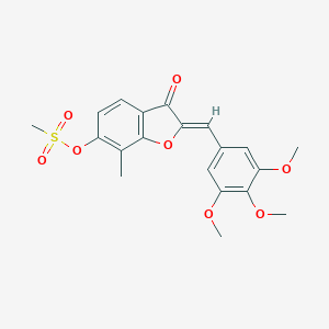 molecular formula C20H20O8S B357764 (2Z)-7-methyl-3-oxo-2-(3,4,5-trimethoxybenzylidene)-2,3-dihydro-1-benzofuran-6-yl methanesulfonate CAS No. 859133-05-4