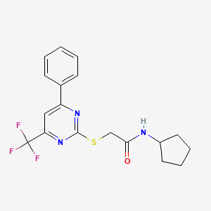 N-cyclopentyl-2-{[4-phenyl-6-(trifluoromethyl)-2-pyrimidinyl]thio}acetamide