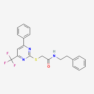 N-(2-phenylethyl)-2-{[4-phenyl-6-(trifluoromethyl)-2-pyrimidinyl]thio}acetamide