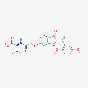 molecular formula C24H25NO8 B357771 N-({[2-(2,5-dimethoxybenzylidene)-3-oxo-2,3-dihydro-1-benzofuran-6-yl]oxy}acetyl)valine CAS No. 956813-37-9