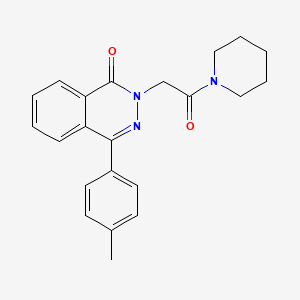 molecular formula C22H23N3O2 B3577715 4-(4-methylphenyl)-2-[2-oxo-2-(piperidin-1-yl)ethyl]phthalazin-1(2H)-one 