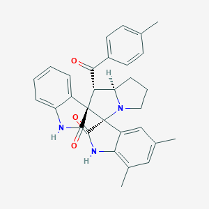 molecular formula C31H29N3O3 B357773 5'',7''-dimethyl-1'-[(4-methylphenyl)carbonyl]-5',6',7',7a'-tetrahydro-1'H-dispiro[indole-3,2'-pyrrolizine-3',3''-indole]-2,2''(1H,1''H)-dione CAS No. 956975-61-4