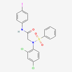 molecular formula C20H15Cl2IN2O3S B3577753 N~2~-(2,4-dichlorophenyl)-N~1~-(4-iodophenyl)-N~2~-(phenylsulfonyl)glycinamide 