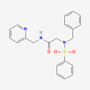 molecular formula C21H21N3O3S B3577770 2-[benzenesulfonyl(benzyl)amino]-N-(pyridin-2-ylmethyl)acetamide 