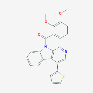 molecular formula C24H16N2O3S B357779 10,11-dimethoxy-3-(2-thienyl)-9H-benzo[c]indolo[3,2,1-ij][1,5]naphthyridin-9-one CAS No. 904513-86-6