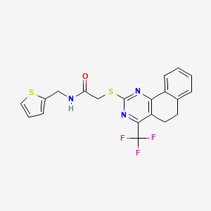 N-[(THIOPHEN-2-YL)METHYL]-2-{[4-(TRIFLUOROMETHYL)-5H,6H-BENZO[H]QUINAZOLIN-2-YL]SULFANYL}ACETAMIDE