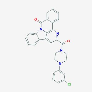 molecular formula C29H21ClN4O2 B357781 2-{[4-(3-chlorophenyl)-1-piperazinyl]carbonyl}-9H-benzo[c]indolo[3,2,1-ij][1,5]naphthyridin-9-one CAS No. 904513-48-0