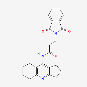 molecular formula C23H23N3O3 B3577827 3-(1,3-dioxoisoindol-2-yl)-N-(2,3,5,6,7,8-hexahydro-1H-cyclopenta[b]quinolin-9-yl)propanamide 