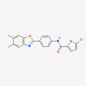 molecular formula C20H15BrN2O3 B3577839 5-bromo-N-[4-(5,6-dimethyl-1,3-benzoxazol-2-yl)phenyl]-2-furamide 