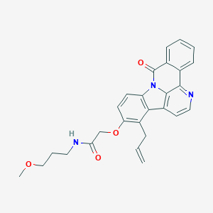 molecular formula C27H25N3O4 B357784 2-[(4-allyl-9-oxo-9H-benzo[c]indolo[3,2,1-ij][1,5]naphthyridin-5-yl)oxy]-N-(3-methoxypropyl)acetamide CAS No. 919739-70-1