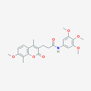 molecular formula C24H27NO7 B357786 3-(7-methoxy-4,8-dimethyl-2-oxo-2H-chromen-3-yl)-N-(3,4,5-trimethoxyphenyl)propanamide CAS No. 919731-49-0