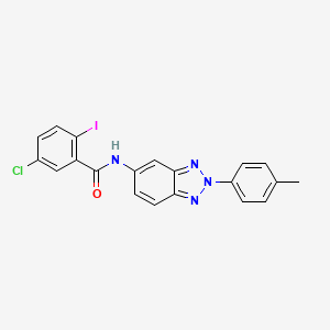 molecular formula C20H14ClIN4O B3577870 5-chloro-2-iodo-N-[2-(4-methylphenyl)-2H-1,2,3-benzotriazol-5-yl]benzamide CAS No. 5772-59-8