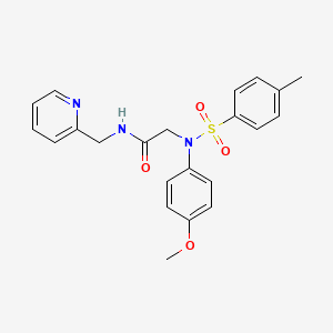 molecular formula C22H23N3O4S B3577907 2-(4-methoxy-N-(4-methylphenyl)sulfonylanilino)-N-(pyridin-2-ylmethyl)acetamide 