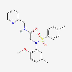 molecular formula C23H25N3O4S B3577908 N~2~-(2-methoxy-5-methylphenyl)-N~2~-[(4-methylphenyl)sulfonyl]-N~1~-(2-pyridinylmethyl)glycinamide 