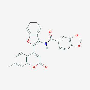 molecular formula C26H17NO6 B357791 N-[2-(7-Methyl-2-oxo-2H-chromen-4-yl)-1-benzofuran-3-yl]-1,3-benzodioxol-5-carboxamid CAS No. 919739-48-3