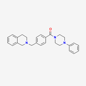 molecular formula C27H29N3O B3577914 2-{4-[(4-phenyl-1-piperazinyl)carbonyl]benzyl}-1,2,3,4-tetrahydroisoquinoline 