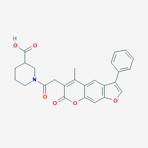 molecular formula C26H23NO6 B357793 1-[(5-methyl-7-oxo-3-phenyl-7H-furo[3,2-g]chromen-6-yl)acetyl]-3-piperidinecarboxylic acid CAS No. 919717-88-7