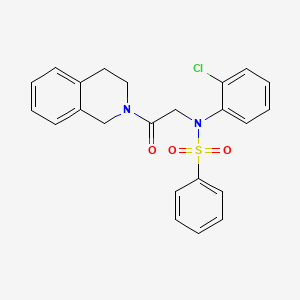 molecular formula C23H21ClN2O3S B3577930 N-(2-chlorophenyl)-N-[2-(3,4-dihydro-2(1H)-isoquinolinyl)-2-oxoethyl]benzenesulfonamide 