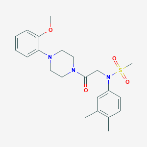 molecular formula C22H29N3O4S B3577940 N-(3,4-dimethylphenyl)-N-{2-[4-(2-methoxyphenyl)-1-piperazinyl]-2-oxoethyl}methanesulfonamide 