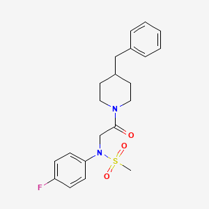 molecular formula C21H25FN2O3S B3577957 N-[2-(4-benzyl-1-piperidinyl)-2-oxoethyl]-N-(4-fluorophenyl)methanesulfonamide 