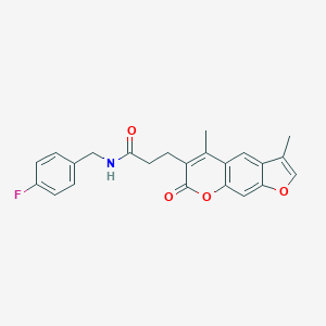 3-(3,5-dimethyl-7-oxo-7H-furo[3,2-g]chromen-6-yl)-N-(4-fluorobenzyl)propanamide