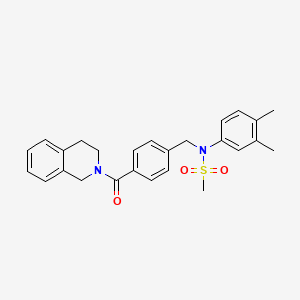 N-(3,4-Dimethylphenyl)-N-(4-(1,2,3,4-tetrahydroisoquinoline-2-carbonyl)benzyl)methanesulfonamide