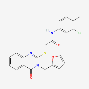 N-(3-chloro-4-methylphenyl)-2-{[3-(2-furylmethyl)-4-oxo-3,4-dihydro-2-quinazolinyl]thio}acetamide