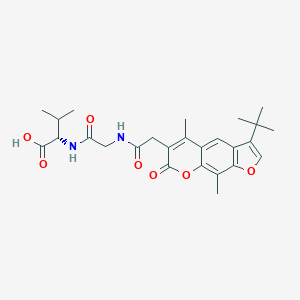 molecular formula C26H32N2O7 B357805 (2S)-2-[[2-[[2-(3-tert-butyl-5,9-dimethyl-7-oxofuro[3,2-g]chromen-6-yl)acetyl]amino]acetyl]amino]-3-methylbutanoic acid CAS No. 956382-94-8