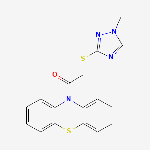 molecular formula C17H14N4OS2 B3578055 2-[(1-METHYL-1H-1,2,4-TRIAZOL-3-YL)SULFANYL]-1-(10H-PHENOTHIAZIN-10-YL)ETHAN-1-ONE 