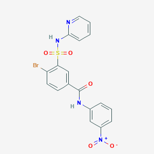 4-bromo-N-(3-nitrophenyl)-3-(pyridin-2-ylsulfamoyl)benzamide